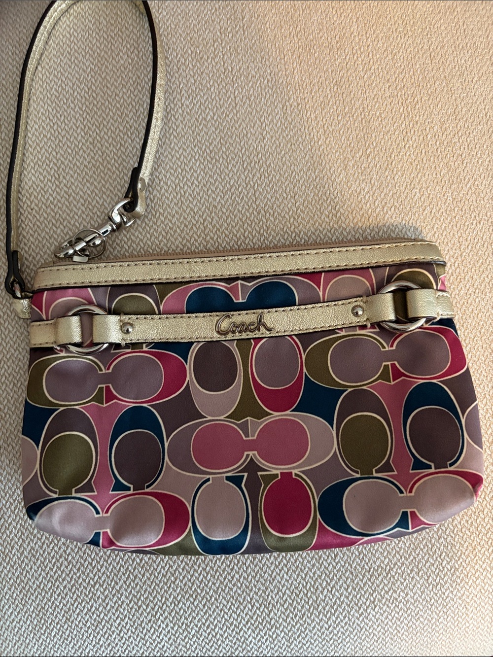 Coach Scarf Print Signature Wristlet - Picture 2 of 6